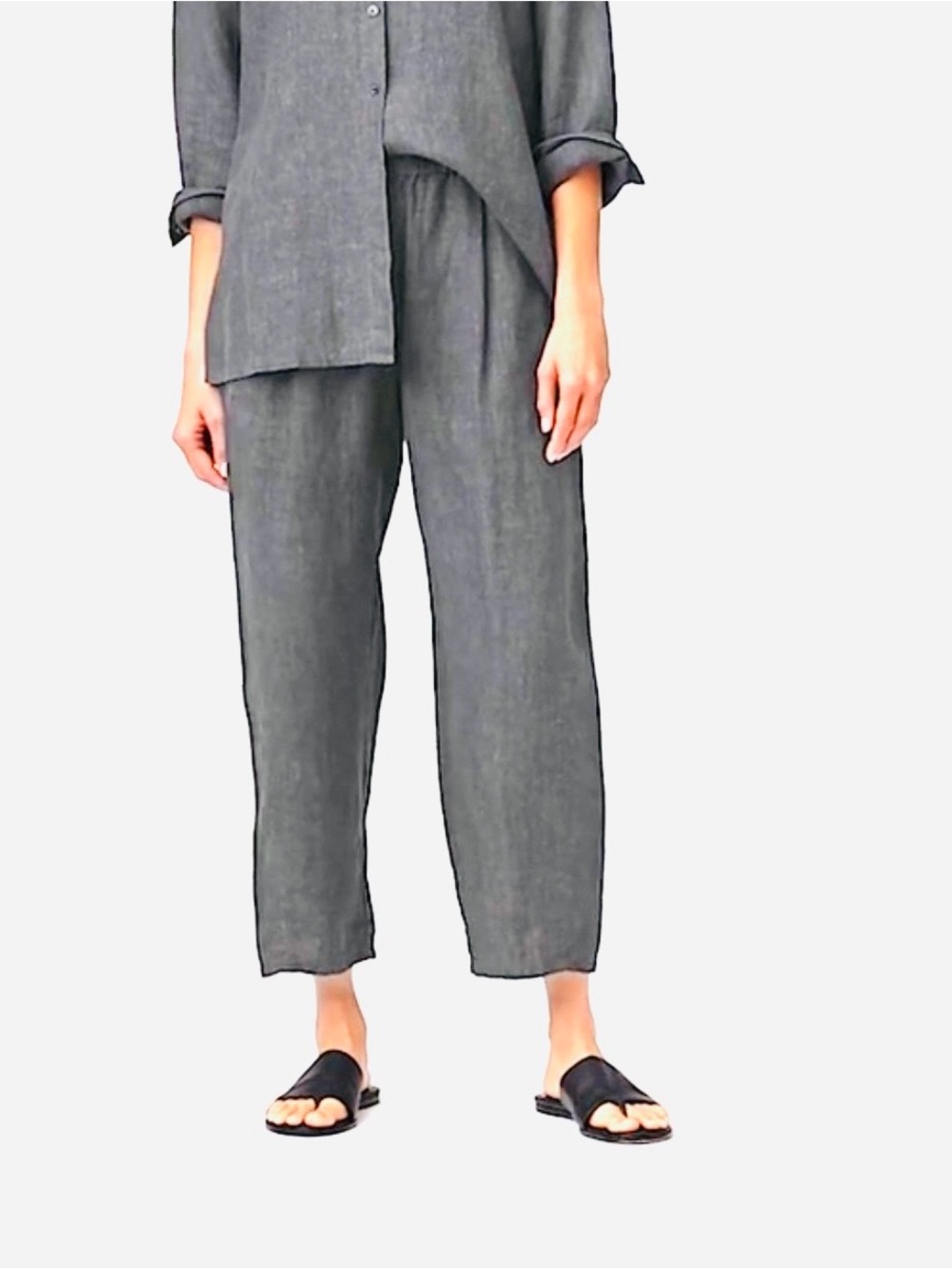 Eileen Fisher | Organic Linen Lantern Pants in Stone